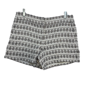 LOFT Rivera White And Copper Metallic Shorts Size 4
